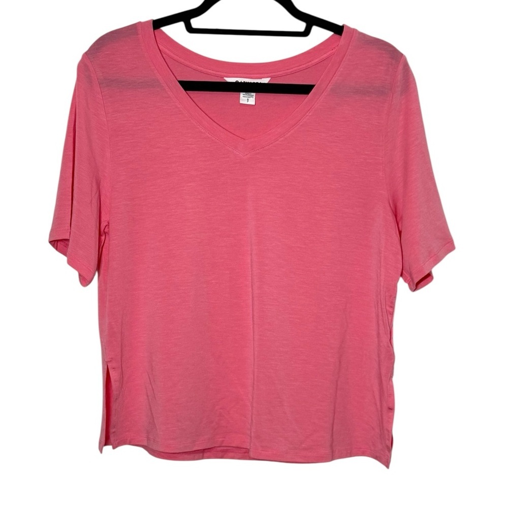 Athleta Pink Short Sleeve V-Neck Tee